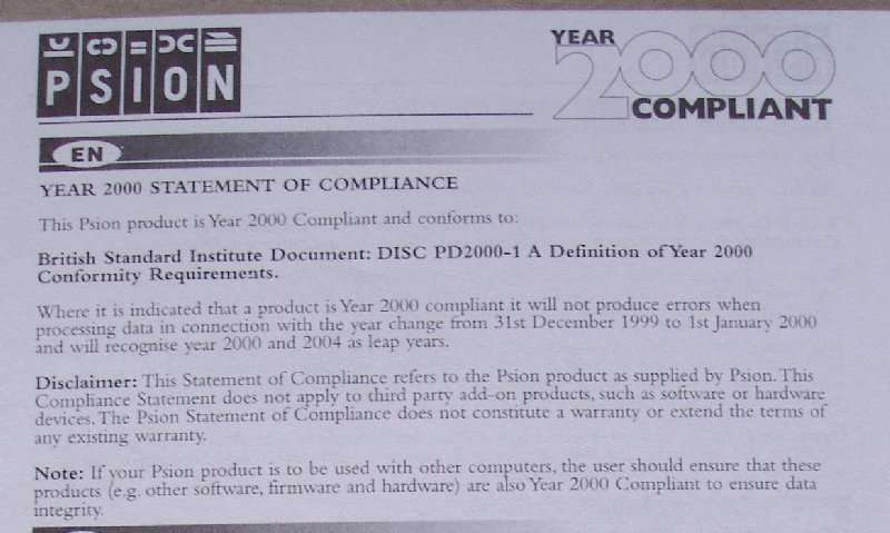  Psion 2YK compliant document 