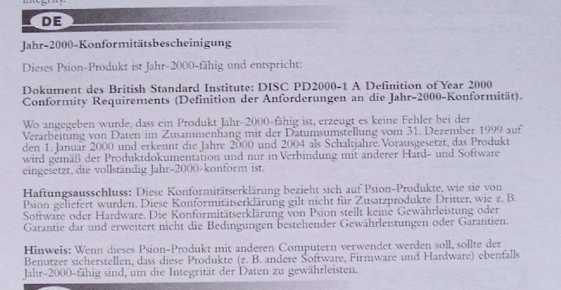  Psion 2YK compliant document 