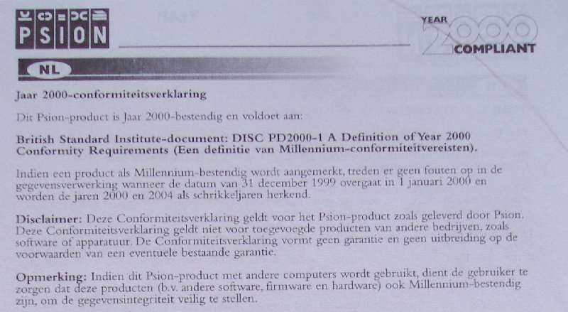  Psion 2YK compliant document 