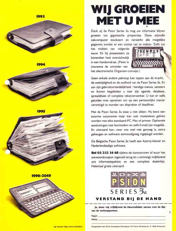 Psion 3A vintage ad