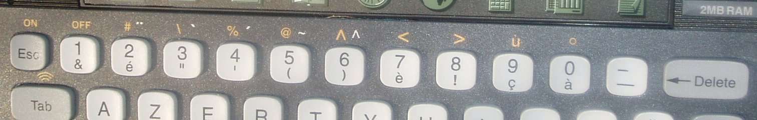 The Psion azerty keyboard